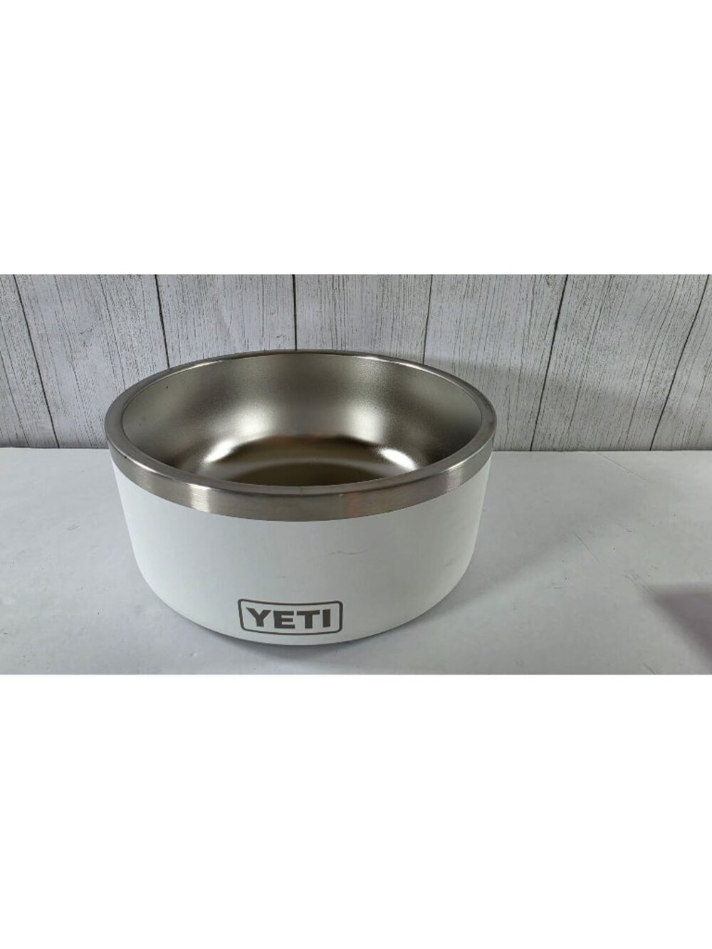 YETI BOOMER 8 STAINLESS STEEL DOG BOWL WHITE NON-SLIP FOOD WATER DISH 64 OZ